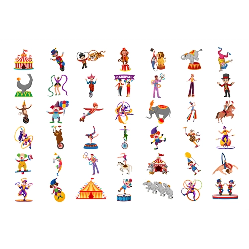 Carnival Circus Theme Sticker Sheet